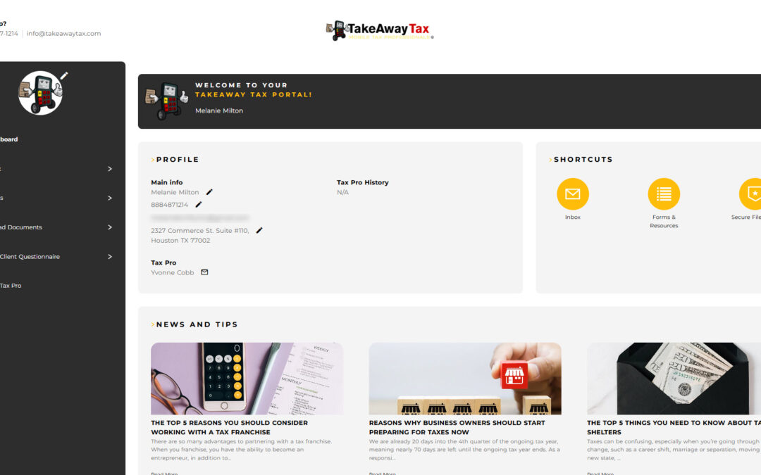 How to Use the TakeAway Tax Dashboard